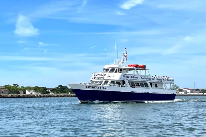 a small boat in a large body of water